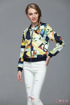 【廠家直銷2016秋冬爆款歐美印花棒球服外套女裝批發(fā)Y12】常熟市服裝城悅衣服飾商行 - 產(chǎn)品庫(kù)